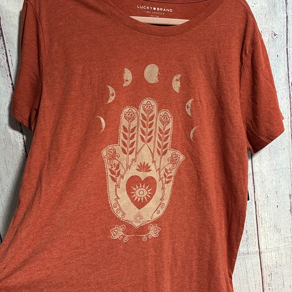NWT Lucky Brand Hamsa Moons Classic Crew Tee - Picture 5 of 10